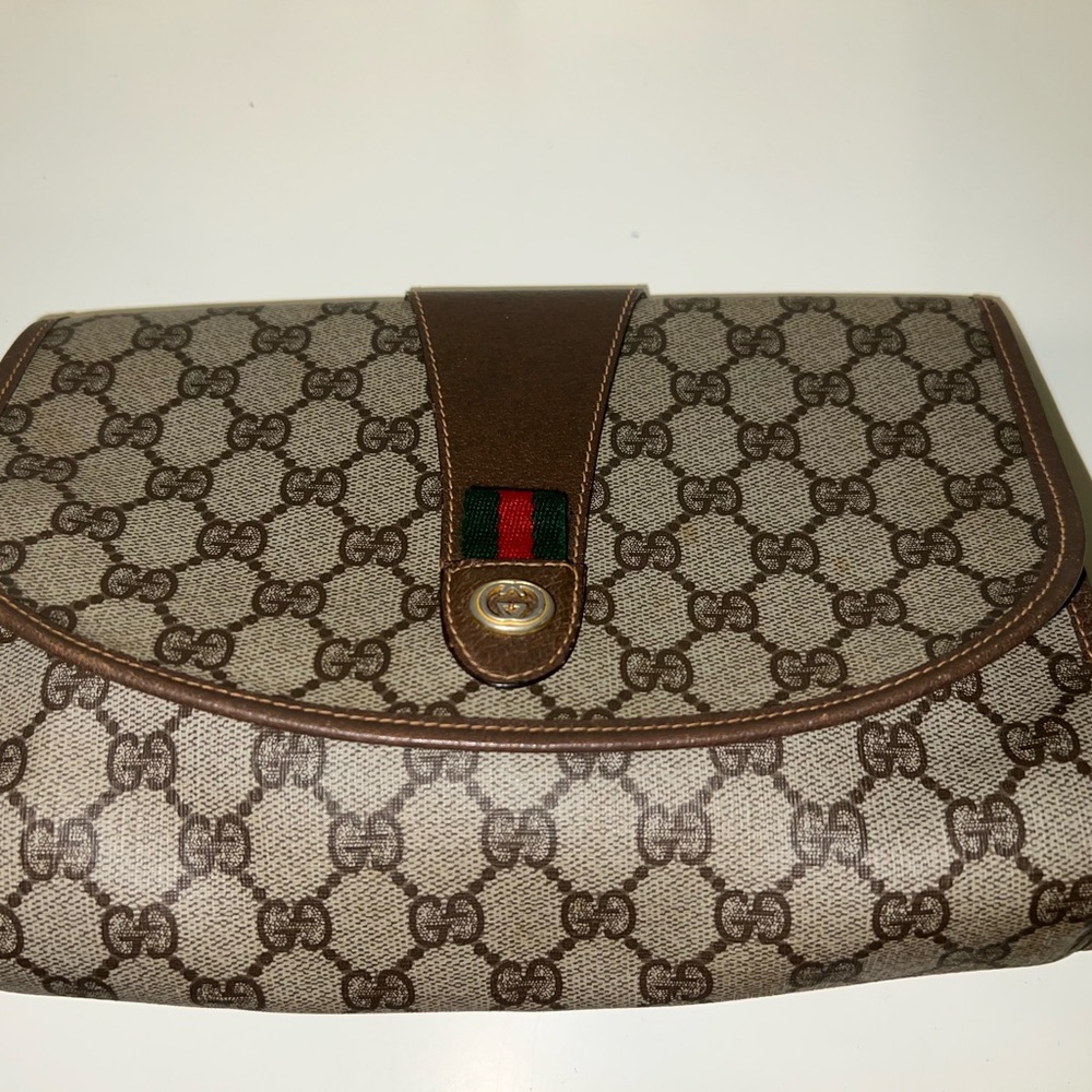 Gucci Brown and Cream Clutch